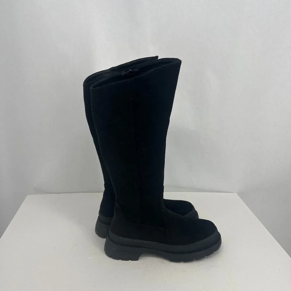 Dream Pairs Mesmerize Chunky Lug Sole Knee High Boots Black Suede